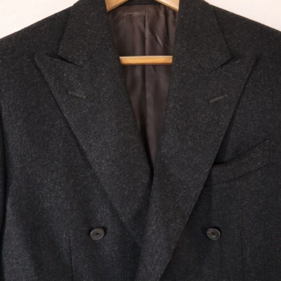 Thom Sweeney Men's 36 (EU46) Double Breasted Wool Blazer Sport Coat Gray Italy - Picture 4 of 15